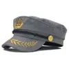 2021 explosion models cotton crown navy hat gold thread embroidery men and women sailor dance performance fivepointed star flat t8453901
