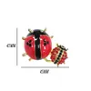 Bijoux de mode Broches d'insectes animaux cristallins scintillantes Deux épingles de broche en ramiement de la dame de l'émail rouge pour femmes