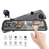 12" rearview stream mirror car DVR dashcam 2Ch driving recorder super slim zinc alloy case 2.5D curved glass 2K+1080P video 170°+140° FOV