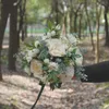 JaneVini Bouquet da sposa vintage Fiori da giardino bohemien Rose di seta da sposa artificiali Spose all'aperto con bouquet Ramo Flores 4478942