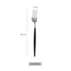 Jankng 6pcs Zwart zilveren roestvrijstalen servies sets Forks Knives Chopsticks Little Spoon voor koffie keuken servies
