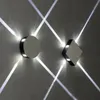 Semplice e moderno progetto alberghiero creativo KTV quadrato rotondo bianco freddo LED lampade da parete in alluminio lampada con effetti di illuminazione per interni