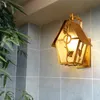 LED americano varanda parede lâmpada villa terraço com jardim lâmpada de parede impermeável luzes de parede retro corredor ao ar livre pátio Europeia