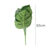 Fake Faux Artificial 9-Leaf Artificial Plant Monstera Branch Palm Fern Turtle Leaf for Home Wedding Decoration
