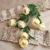 5 pçs / lote Simulação 7 cabeças peônia flor de seda flor artificial flor falsa buquê para decoração de casa decoração de casamento parede parede