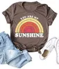 T-Shirt Frauen Kleidung Sommer Casual Shirts Brief Gedruckt Tops SIE SIND MEIN SONNENSCHEIN Tees Hot Kurzarm Runde Kragen Blusas vestidos B5783