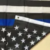 10 stks Blauwe lijn VS Politie vlaggen 3x5 voet dunne blauwe lijn VS vlag zwart wit blauw Amerikaanse vlag met messing inkommen 90x150cm