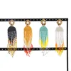 4 color Bohemian with Alloy Resin Beads Long Tassel Drop Dangle Earrings for Women Statement Party Jewelry