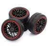 4pcs 12mm Hub Wheel Rims & Rubber Tires For RC 1 10 On-Road Touring Drift Car R1291E