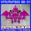 Karosserie für HONDA Interceptor VFR800R VFR800 1998 1999 2000 2001 259HM.27 VFR 800RR VFR 800 RR VFR800RR 98 99 00 01 Verkleidung Glossy Rose Hot Kit