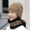 Mode Winter Cap Women039s Hat Scarf Set of Hat and Scarf For Women Girl Warm Beanies Hat For Girl Ring Scarf Pompoms Winter 7660559
