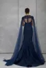 2020 Wspaniałe suknie wieczorowe z wrap Cape Lace Appliqued Zroszony Mermaid Prom Dress Tony Ward Formal Party Suknie szaty De Soirée