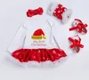 Natal trajes do bebê roupas infantis da criança meninas primeiro natal roupas recém-nascidos macacão de natal conjunto aniversário gift4535011