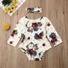 2PCS Nowonarodzony Dzieciak Baby Girl Flower Ubrania z długim rękawem Romper Skompus Outfits7598184