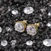 Nakashtra Style okrągły naturalny biały diamenty kolczyki 14k białe złote kobiety mody biżuterii Studs8668691