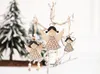 Nordic Drewniane Angel Doll Wiszące Ornamenty Boże Narodzenie Dekoracji Wiatr Chime Wisiorek Xmas Drzewo Decor Navidad Craft Prezent WX9-1697