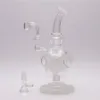 Glass Bong Waterpipe Hookah Recycler Oil Rigs with Unique Colorful Percolator 9in height 14mm Bowl