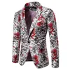 Floral Casual Slim Blazers Fashion Party Single Breasted Men Suit Jacket Plus Size M-6XL High Quality273N