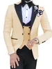 Pink Wedding Men Suit Slim Fit hacked Lape Blazer Formell Prom Suit With Black Pants 3 Pieces Custom Made Groomsmen SuitsJacketv3959290