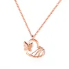 Minúsculo Rose Gold borboleta pingente de coração colar em aço inoxidável inicial personalizado colar de presente para ela