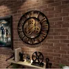 Retro Industrial Gear Wall Clock Decorative Hanging Clock Roman Numeral Wall Decor Quartz Clocks Home Decor