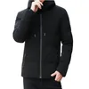 Męska kurtka Parka Zima Solid Color Simple Casual Down Kurtka Ciepłe Grube Parkas Parkas Male Topy