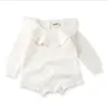 Bebek Tulum Kızlar Giysileri Toddle Örgü Kış Tulumlar Yenidoğan Üçgen Onesies Bebek Moda Bodysuits Çocuklar Prenses Bluz D6287 Tops