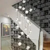 MODERN for Staircase Long Pinging Lights Dspiral Pinging Lamp G4 Stair Led Luster Hotel Stairwell lamparas Crystal Pinging Lamps