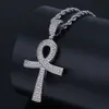 Fashion-Gold White Gold Plated Buffalo-Niagara Marriott Key Cross Pendant Halsband Bling Diamond Hip Hop Rapper Smycken För Män Kvinnor