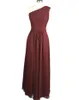 Beautiful Floor-Length Bridesmaid Dresses Chiffon Empire Sleeveless Beach Boho One-Shoulder Bridesmaid Gowns