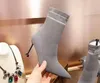 Heißer Verkauf – Neue Sockenstiefel aus dem Jahr 2019, dünne High Heels, spitzer Stoff-Stretch-Strickstiefel für Damen