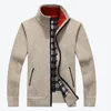 2018 осень-зима, мужской теплый кардиган, свитер, повседневный свободный шерстяной свитер с воротником-стойкой, пальто, мужской плотный трикотаж на молнии, дропшиппинг