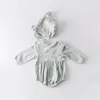 bambina Abbigliamento firmato Pagliaccetto Manica lunga Tinta unita Pet Pan Collare pagliaccetto neonato bambini 100% cotone Primavera Autunno abbigliamento ragazza