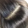 5x6inch slik taban üstteki insan saç topper kadınlar için toupee doğal siyah renk klip% 120 yoğunluk