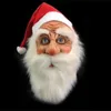 Fashion Red Fun Cosplay Santa Claus Hat Festival Supplies Rubber Full Face Masks Merry Christmas Gift Mask Easy To Use 48lx
