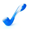 High Quality Mini Colored Silicone Hand Pipe Smoking Pipes with thick glass bowl oil rig