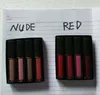 Vloeibare lippenstift kit De rode naaktbruine roze editie mini-vloeistof matte lipstick 4pcs / set (4 x 1.9ml)