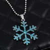 Collana di cristallo con fiocco di neve Film anime 3D La collana di dichiarazione della regina delle nevi Collana con pendente a fiocco di neve