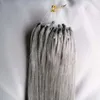 gray hair extensions Loop Micro Ring Machine Made Remy Hair Extension 100% Human Hair Straight Color Micro Links 1g/s 100g