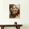 Muzyczny obraz olejny Jazz Abstract Ręcznie malowane Lady Artwork Obraz obrazu do salonu Dekorowanie ścienne330s