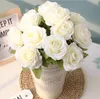 12 głowic / gałąź sztuczna róża kwiaty bukiet sztuczne róże ślub kwiat urodziny przyjęcie dekoracji stołowej bukiet