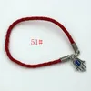 50Pcs/Lots Fatima Hand Turkey Eyes Alloy Charms Weave Bracelets Good Luck Leather Bracelet