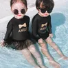 長袖の女の赤ちゃん水着2020夏のかわいいプリンセスレースビキニ幼児の女の子水着ビーチビーチスーツスイムドレス5608634