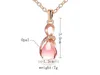 Mode-charm vatten droppe rosa/lila halsband hängsmycken smycken kedjor kristall kvinnor fina smycken hänge med sten