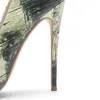 プラスサイズ34-45女性特許革ポンプ混合カラー猫の花プリントスティレットヒールポンプ夏の尖ったつま先の靴