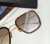 Luxary-Square Pilot Güneş Gözlüğü Altın Metal/Gri Degrade Sonnenbrille occhiali da sole Tasarımcı Güneş Gözlüğü vintage gözlük unisex Yeni kutu ile