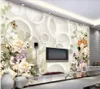 Custom Any Size Mural Wallpaper Elegant hand-painted rose flower 3D background wall living room sofa background wall