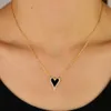 Gold filled new style Red white black Heart Pendant Necklace paved mini clear cz charming Jewelry For women girl gift wholesale