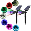 Solar Light Outdoors Spotlight Lawn Flood Light 7 LED Adjustable 7 Color Waterproof Wall Lamp Solar Lights For Garden Decoration