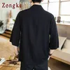 Zongke Kimono Cardigan Coat Kimono giapponese Giacca da uomo Streetwear Abbigliamento Mens Kimono Giacca da uomo Hip Hop Giacca a vento 2019 Primavera MX191109